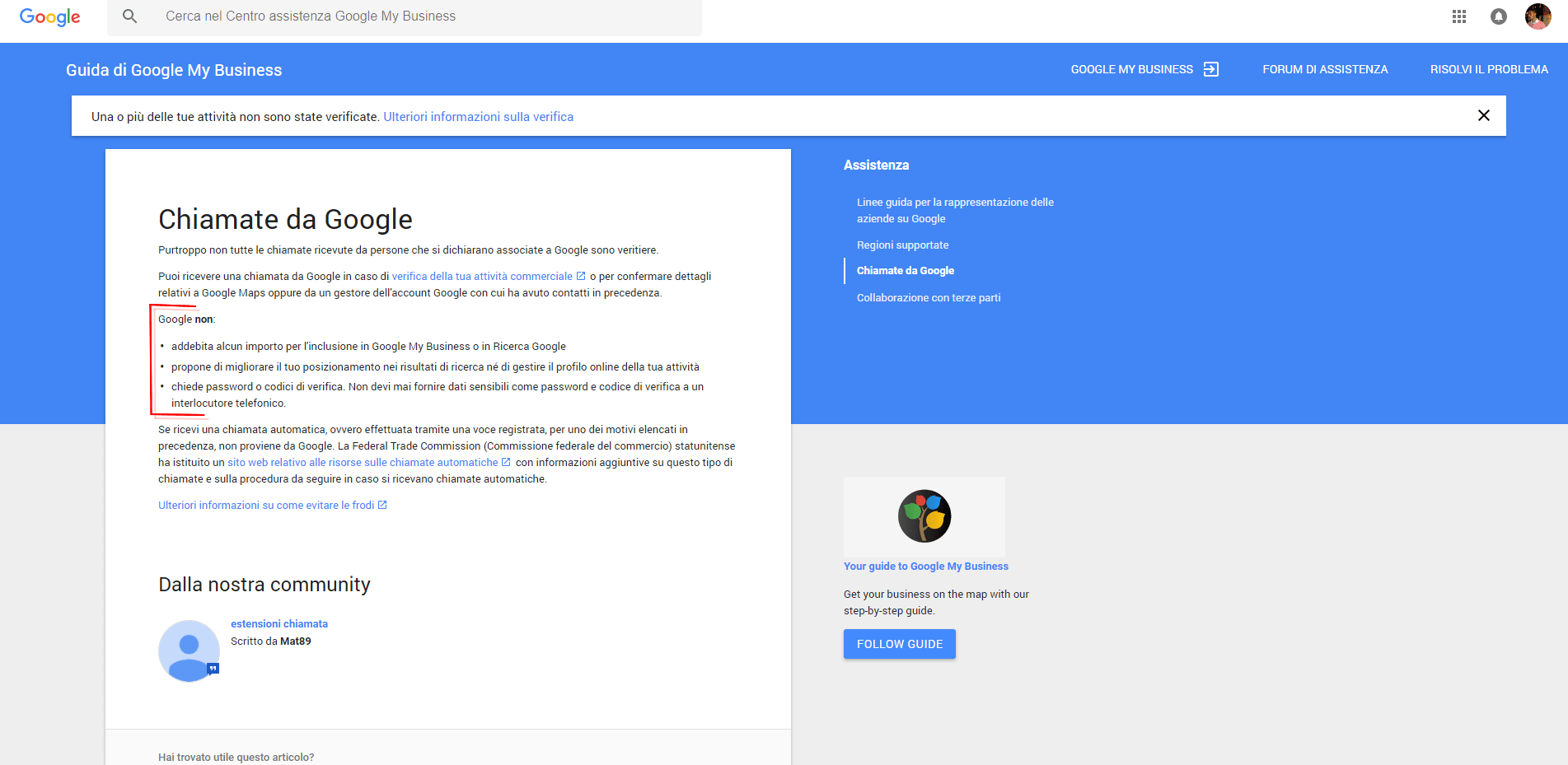 Chiamate da Google Guida di Google My Business min